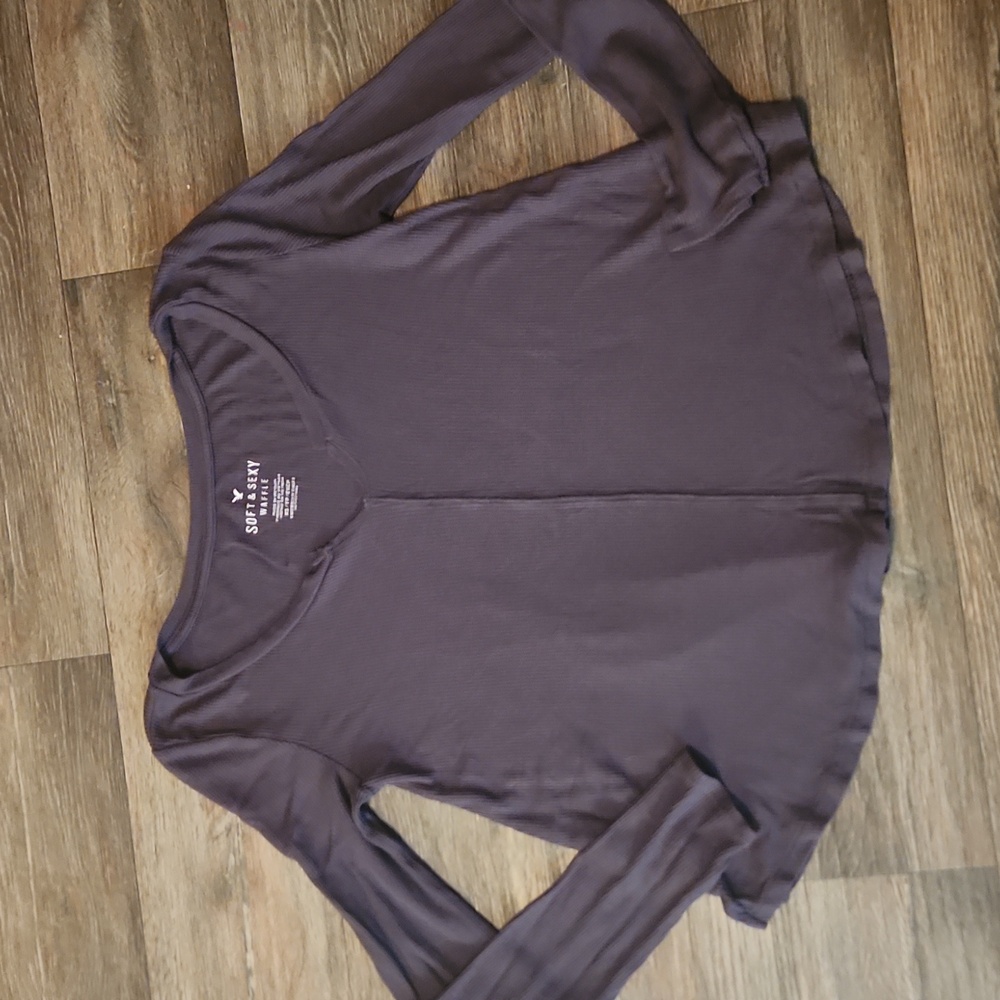 American Eagle Soft & Sexy Waffle Long Sleeve Tee - Size Extra Small